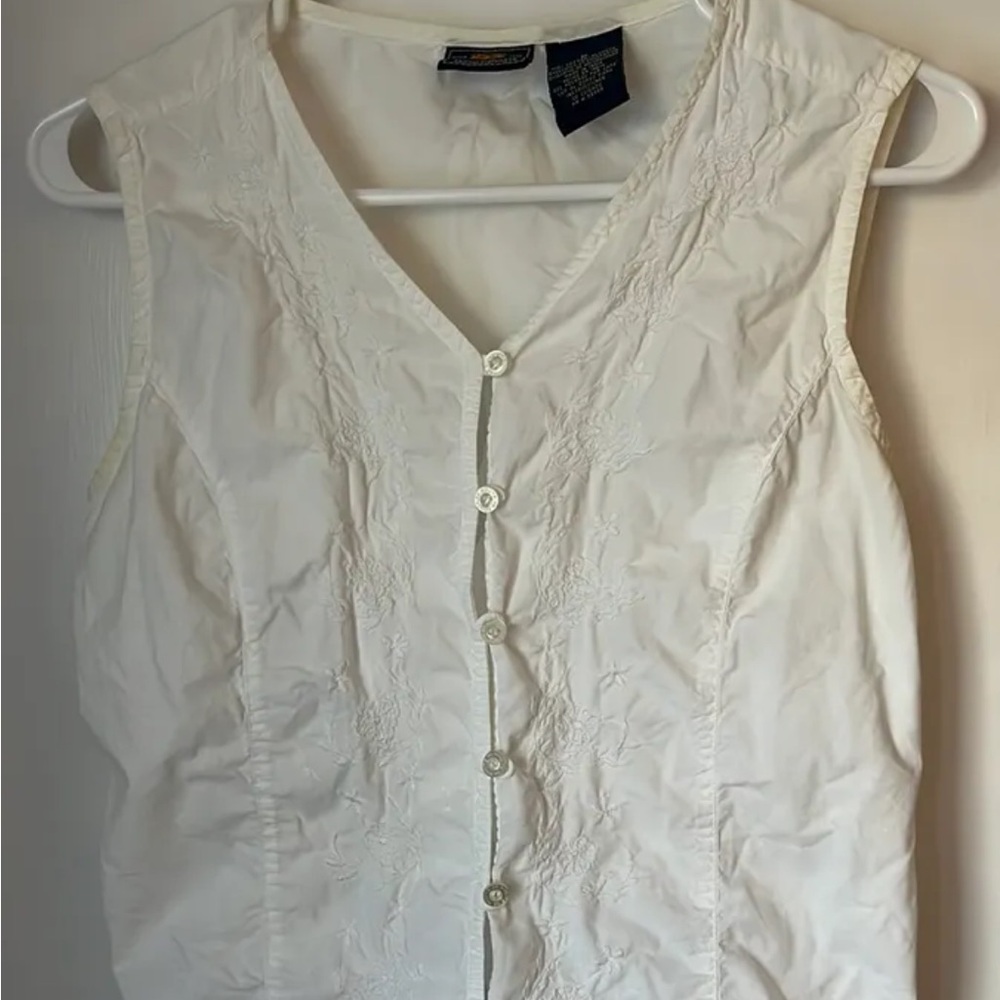 Route 66 Ivory Sleeveless Blouse